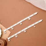 Graceful Enamel Charm Bell Drop Silver Anklet