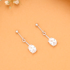 Classic Oval Shine Silver Koppu Earrings