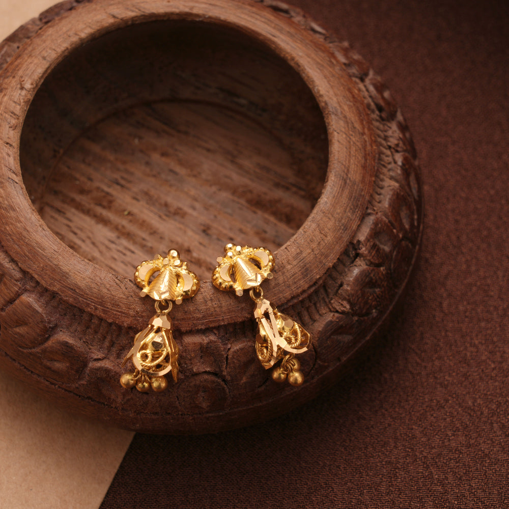 Traditional Gold Bell Design Jhumkas