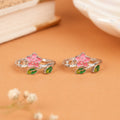 Natural Rose Enamel Silver Toe Ring