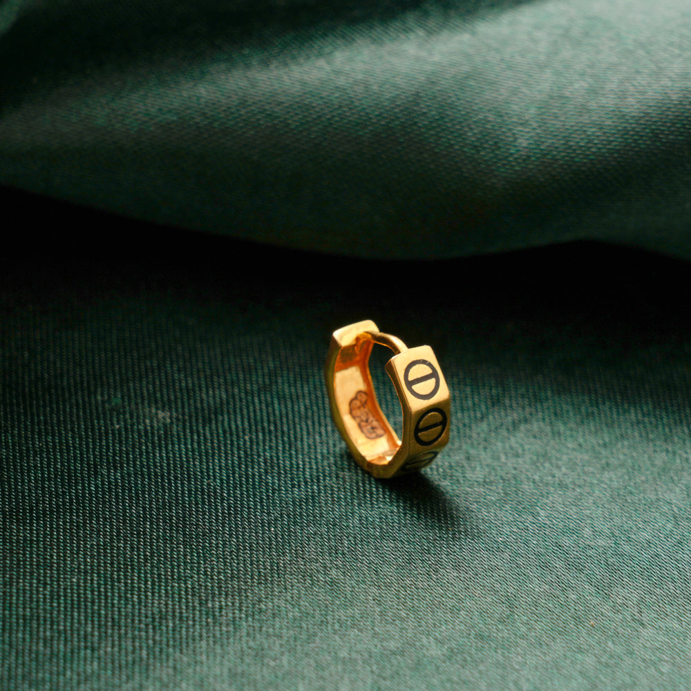 Men Gold Clip Huggie Earring