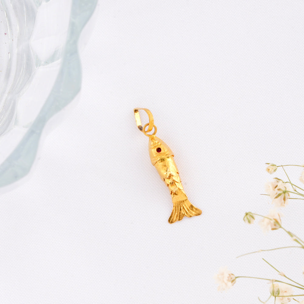 Matte Finish Gold Fish Pendant
