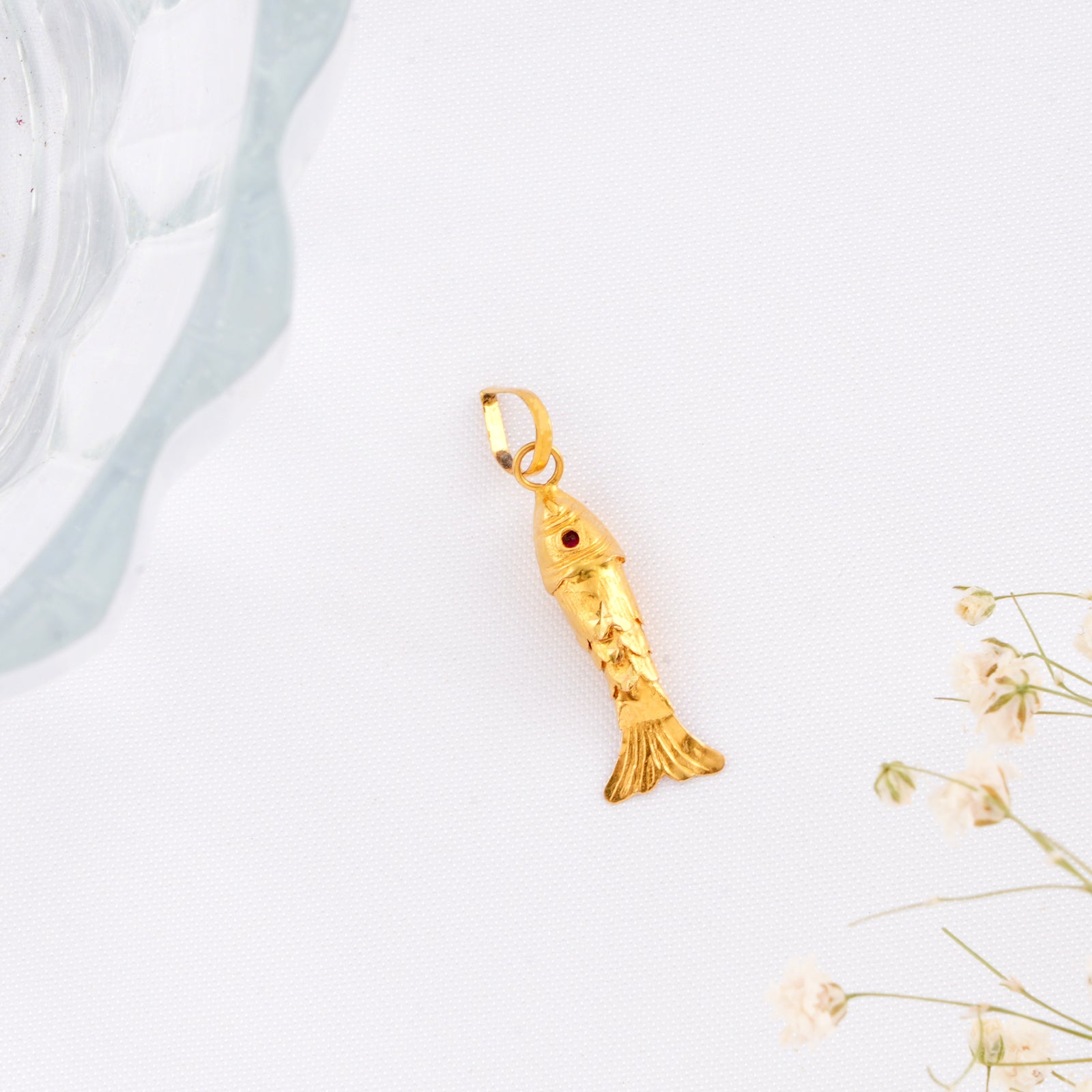 Matte Finish Gold Fish Pendant