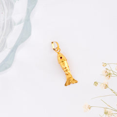 Matte Finish Gold Fish Pendant