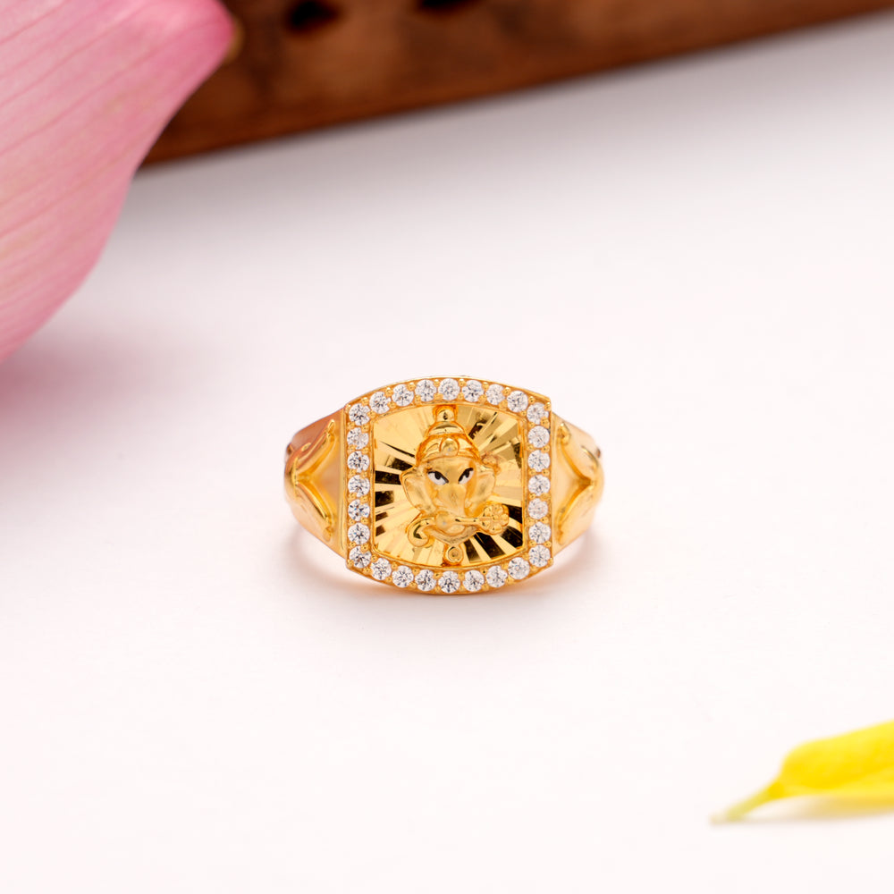 Lord Ganesha Golden Men’s Ring