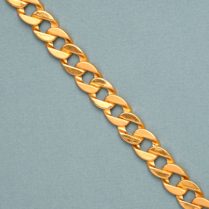 Curb Pattern Gold Bracelet for Men
