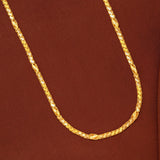 Traditional Leaf Pattern Dual Tone Gold Chain