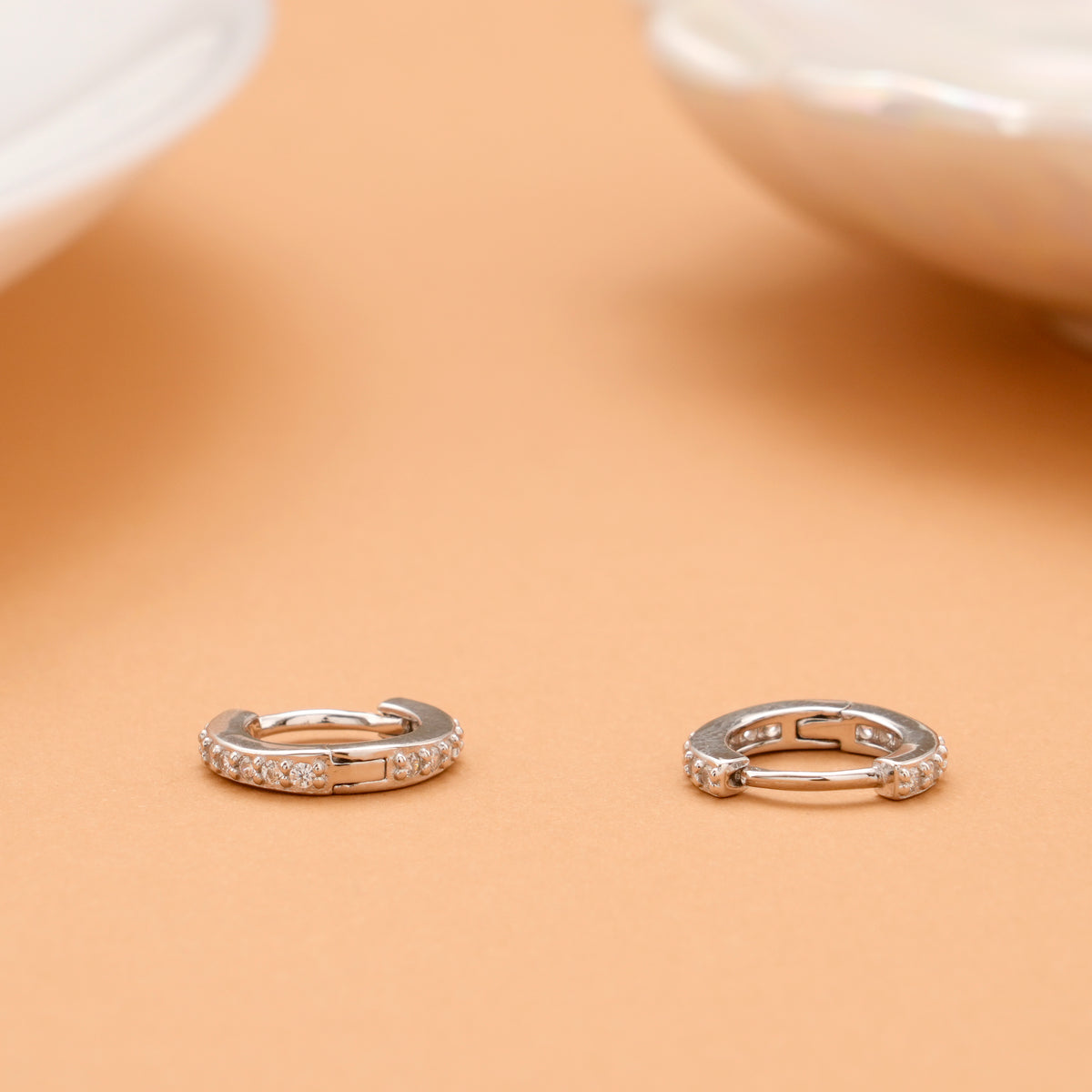 Royal Glow Hoop Silver Earrings