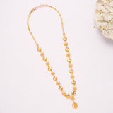 Leafy Flower Design Golden Necklace Set