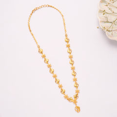 Leafy Flower Design Golden Necklace Set