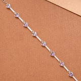 Charm Purple Triangular Stone Silver Women’s Bracelet
