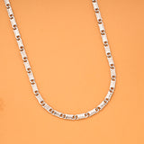 Stylish Silver Rectangular Coil Link Chain