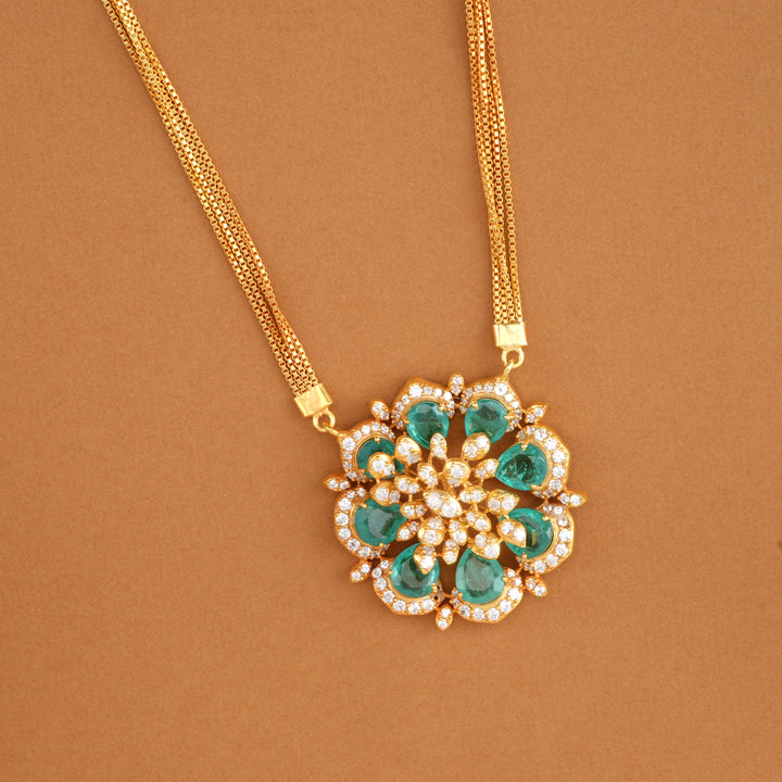 Emerald Floral Design Swarovski Necklace