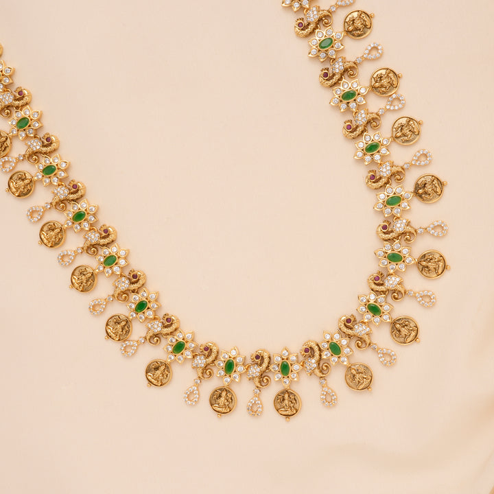 Heritage Peacock with Floral Golden Kasumalai