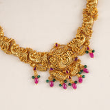 Antique Peacock with Ruby Beads Necklace