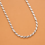 Bold S Pattern Link Men’s Silver Chain