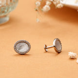 Round Shape with Mother of Pearl Silver Studs