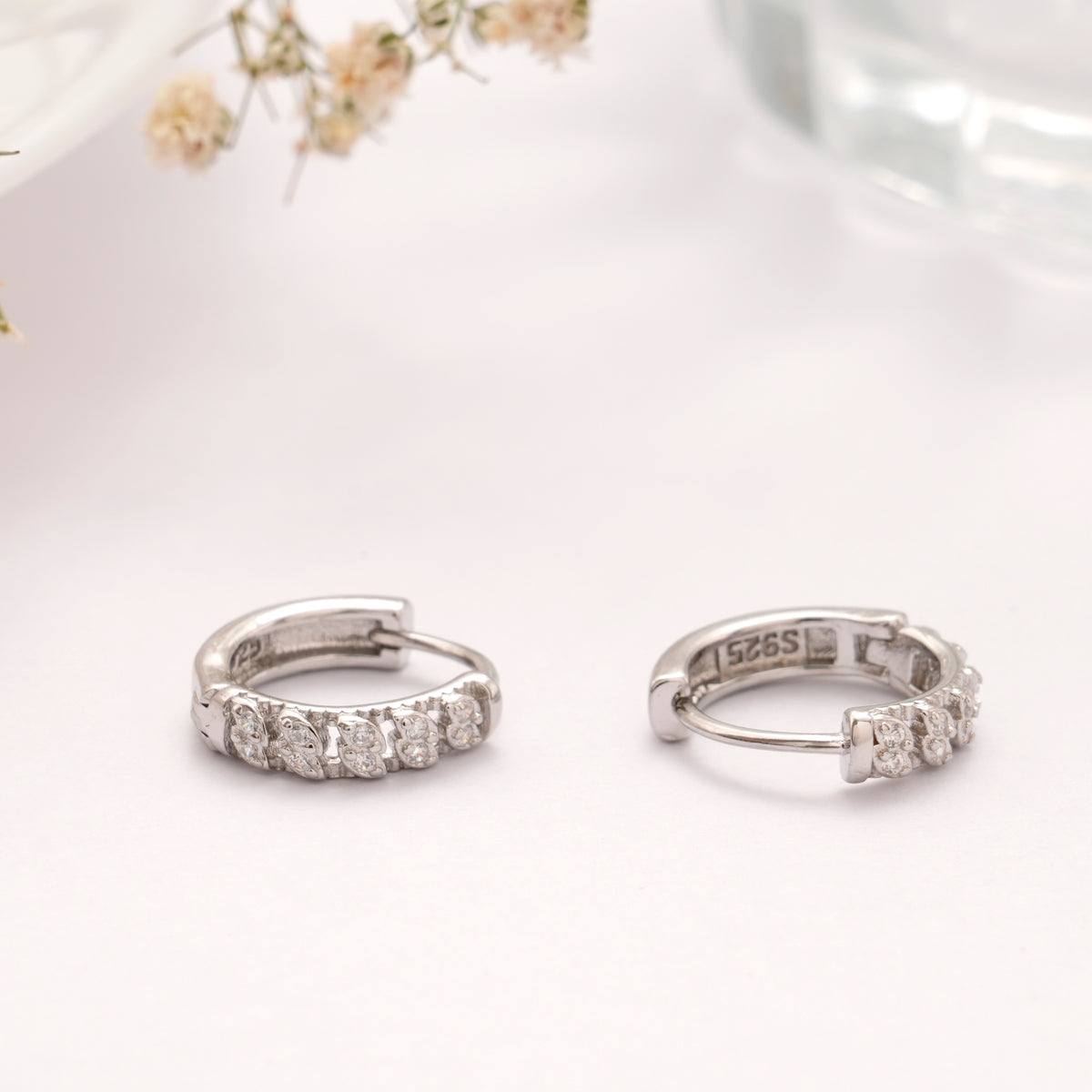 Silver Huggie Hoop Earring