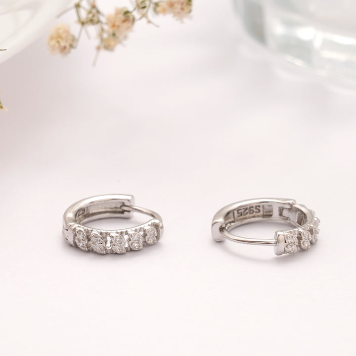 Silver Huggie Hoop Earring