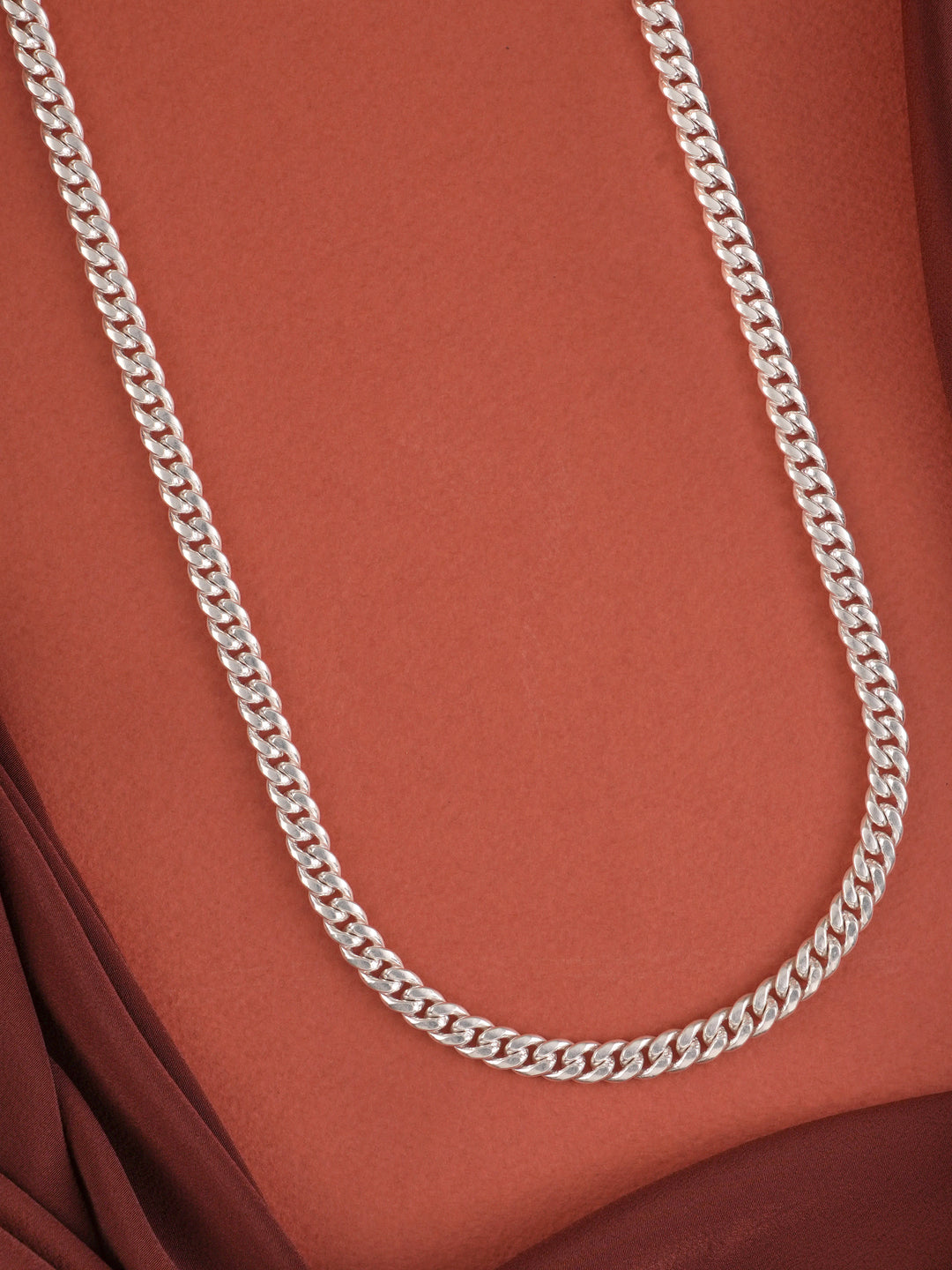 Stylish Curb Silver Chain for Men