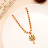 Heritage Ruby Emerald Round Necklace Set