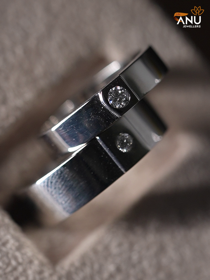 Platinum With Diamond Couple Ring