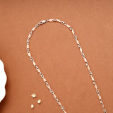 Dual Arrow Link Pattern Silver Men’s Chain