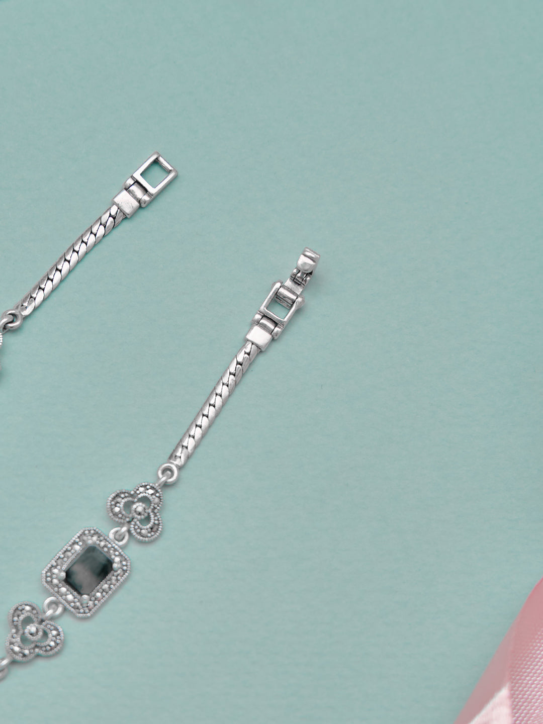 Royal Black Stone Fancy Anklet