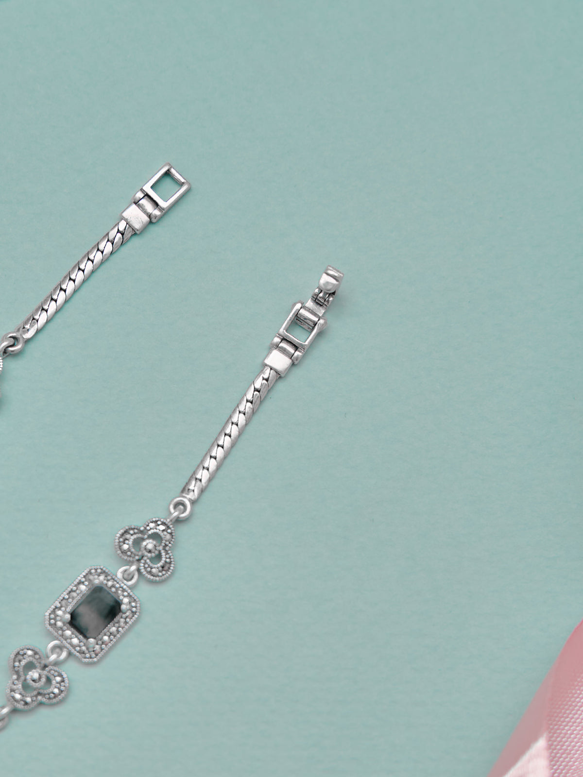 Royal Black Stone Fancy Anklet