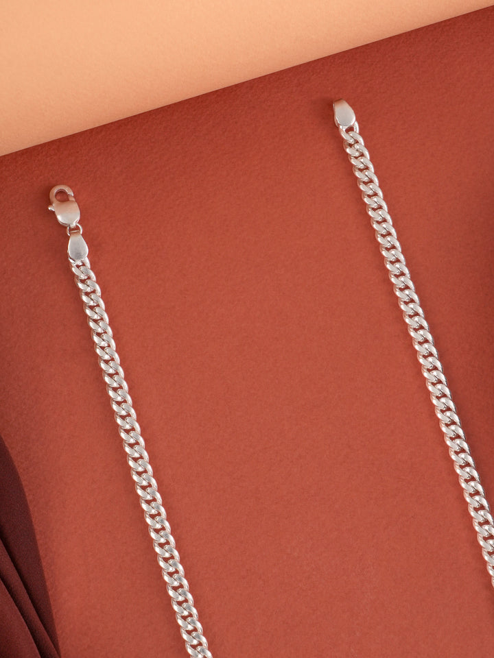 Stylish Curb Silver Chain for Men
