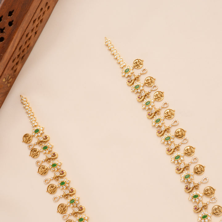Heritage Peacock with Floral Golden Kasumalai