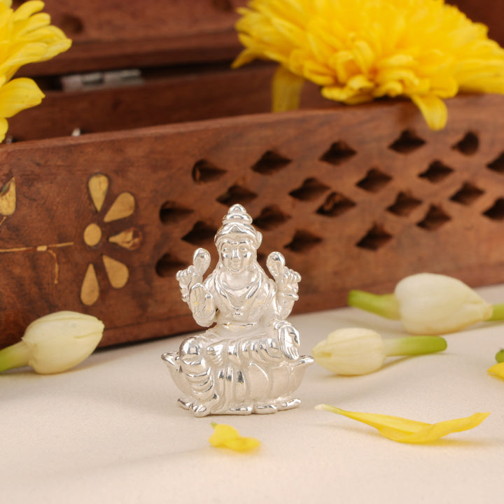 Traditional Silver Statue of Goddess Lakshmi