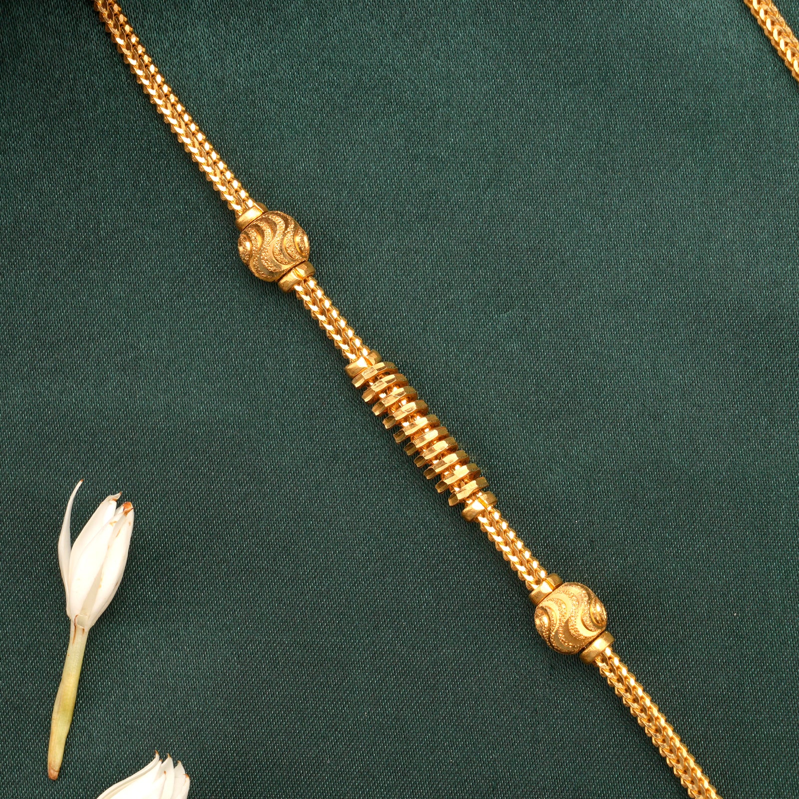 Spiral Ball Mugappu Gold Chain