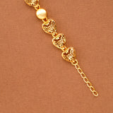 Circle Heart Shape Casting Golden Bracelet