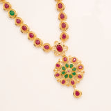 Heritage Ruby Emerald Round Necklace Set