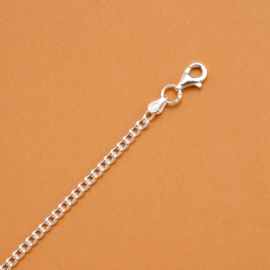 Elegant Pizza Charm Silver Baby Bracelet