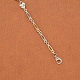 Stylish Dual Tone Heart Charms Silver Bracelet