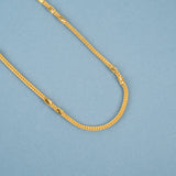 Elegant Gold Textured Leaf Bead Necklace