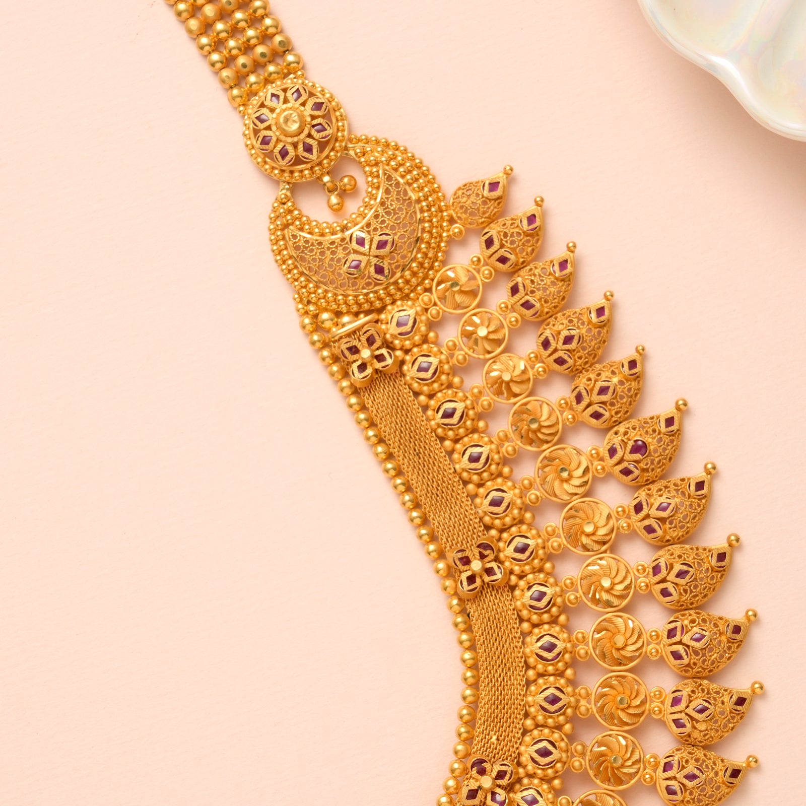 Traditional Gold Haram with Emerald Drop
