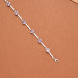 Charm Purple Triangular Stone Silver Women’s Bracelet