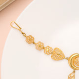 Crescent with Heart Teardrop Gold Bracelet for Women