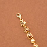 Circle Heart Shape Casting Golden Bracelet