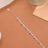 Charm Purple Triangular Stone Silver Women’s Bracelet