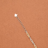 Stylish Dual Tone Heart Charms Silver Bracelet