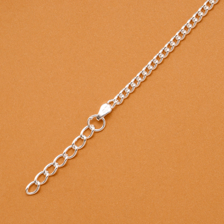 Elegant Pizza Charm Silver Baby Bracelet