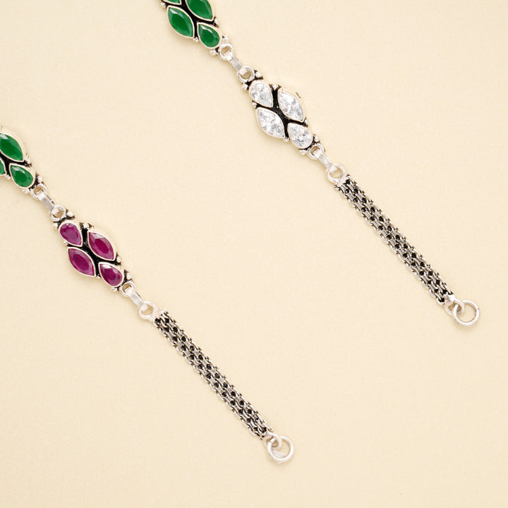 Floral Radiance Silver Anklet