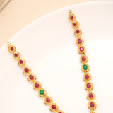 Heritage Ruby Emerald Round Necklace Set
