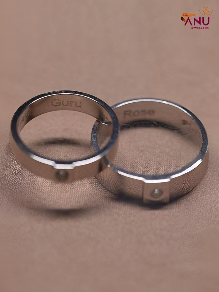 Platinum With Diamond Couple Ring