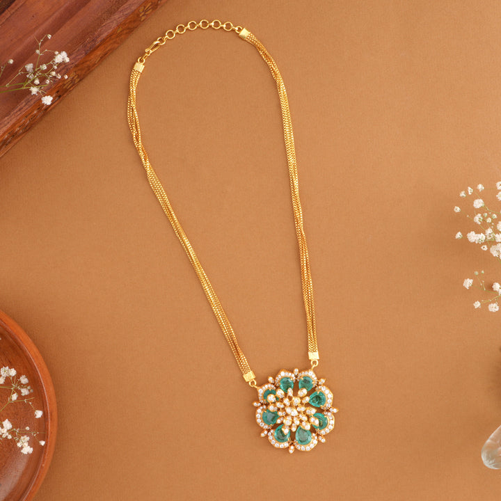Emerald Floral Design Swarovski Necklace