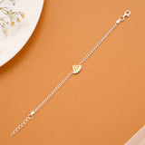 Elegant Pizza Charm Silver Baby Bracelet